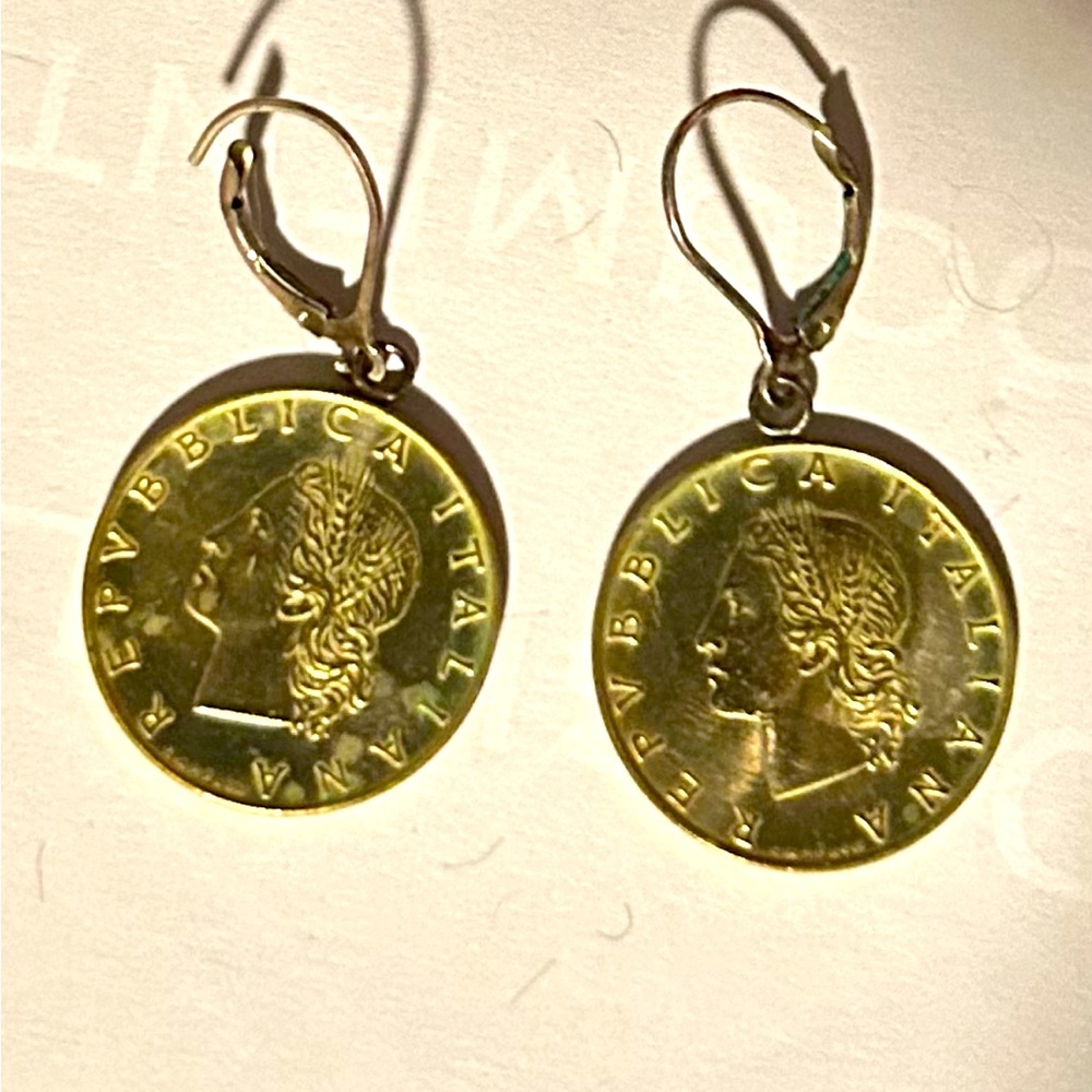 Italian coin earrings
